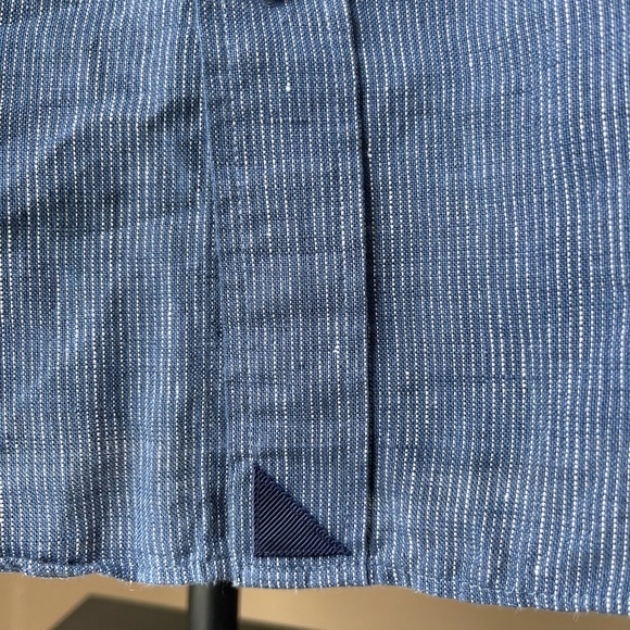 UNTUCKit Wrinkle-Resistant Linen Short-Sleeve Cameron Shirt Blue Size Medium - Picture 7 of 11